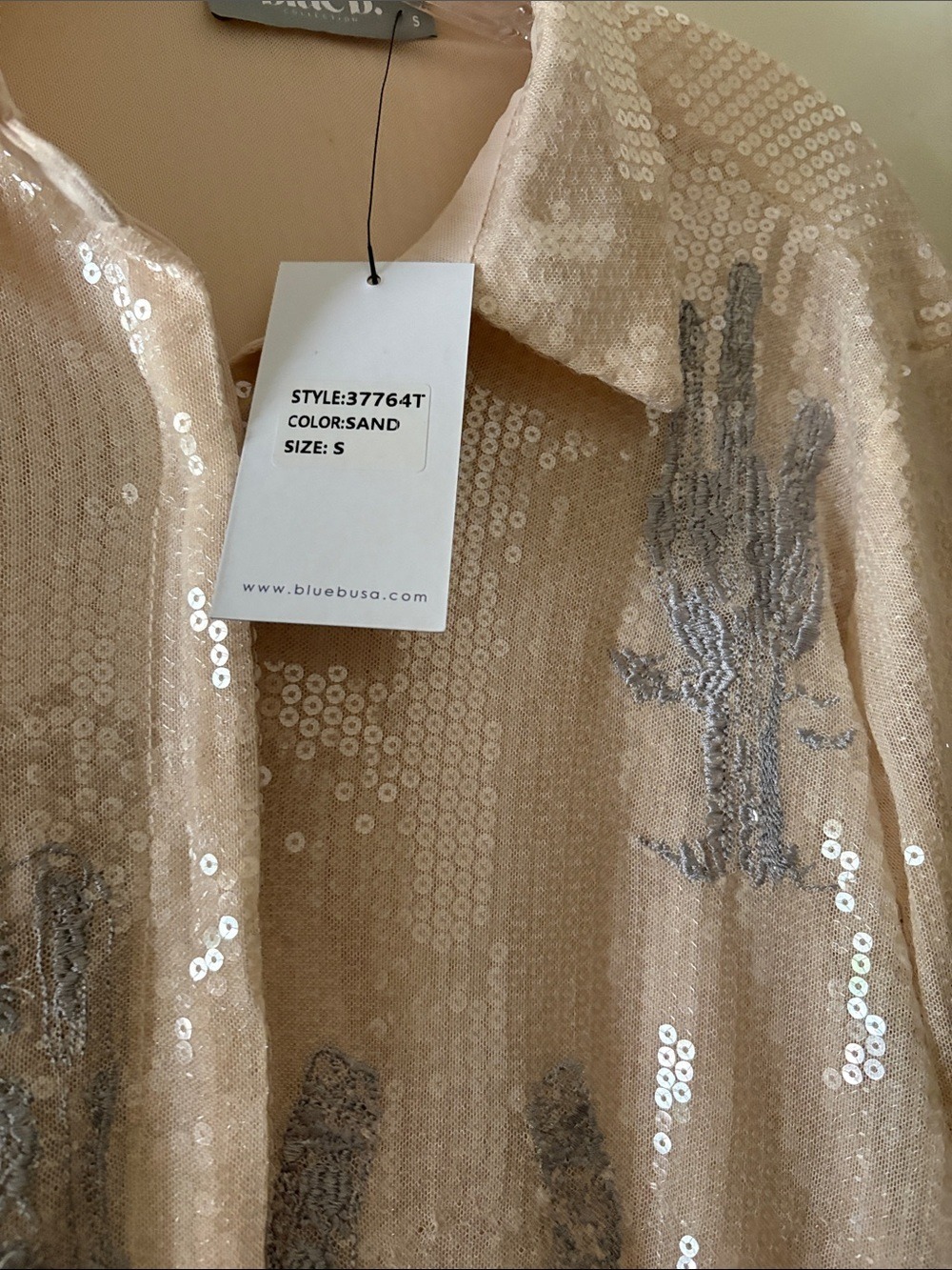 Blue B Western Embroidered Sequin Button Down Shirt - Picture 8 of 9